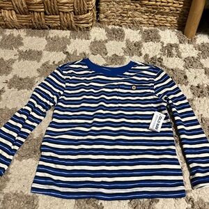 Old Navy Blue and White Striped Long Sleeve Tee